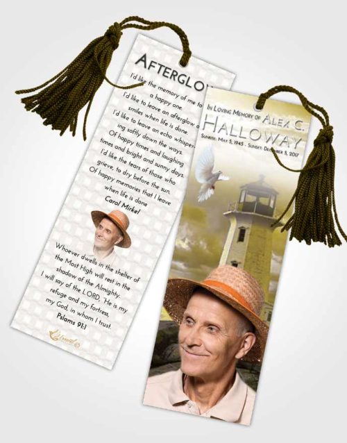 Funeral Bookmark Template Harmony Lighthouse Safety