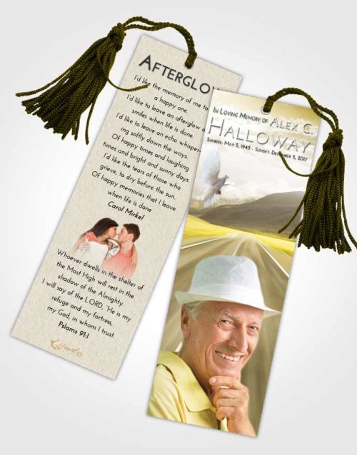 Funeral Bookmark Template Harmony Morning Highway