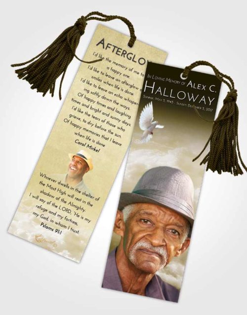 Funeral Bookmark Template Harmony Return to the Clouds