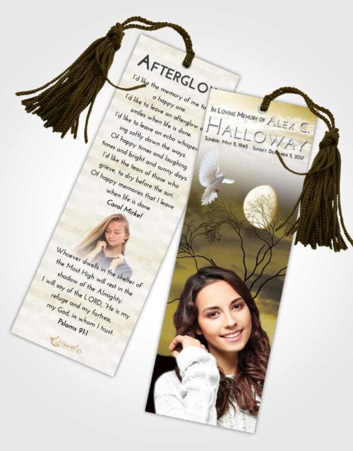 Funeral Bookmark Template Harmony Soft Moonlight