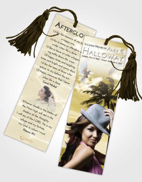 Funeral Bookmark Template Harmony Tropical Breeze