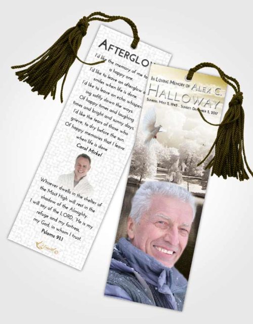 Funeral Bookmark Template Harmony White Winter Park