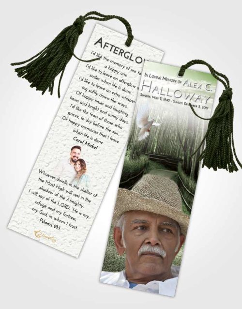 Funeral Bookmark Template Loving Bamboo Forest