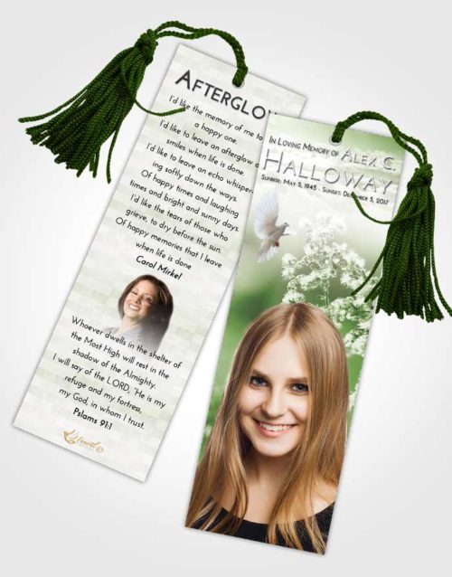 Funeral Bookmark Template Loving Colorful Spring
