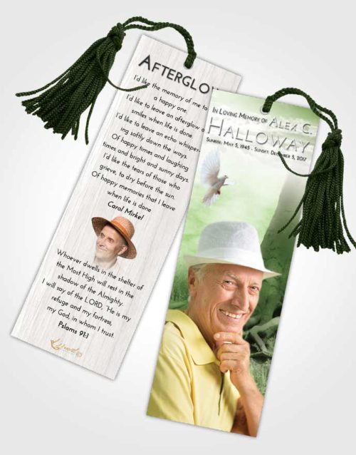Funeral Bookmark Template Loving Deep Roots