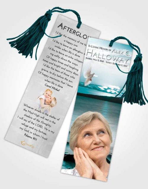 Funeral Bookmark Template Loving Embrace Lake Front