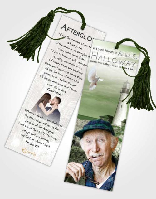 Funeral Bookmark Template Loving Lighthouse Journey