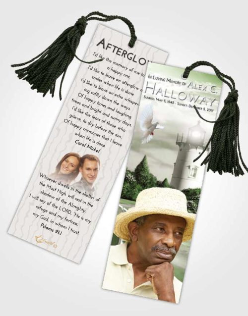 Funeral Bookmark Template Loving Lighthouse Laughter