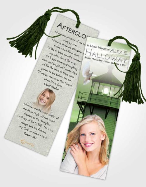 Funeral Bookmark Template Loving Lighthouse Surprise