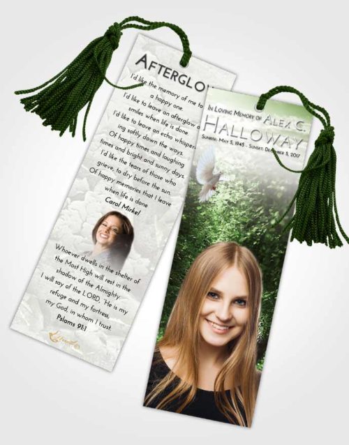 Funeral Bookmark Template Loving Summer Forest