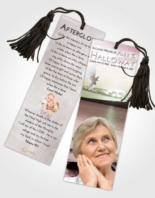 Funeral Bookmark Template Morning Lake Front