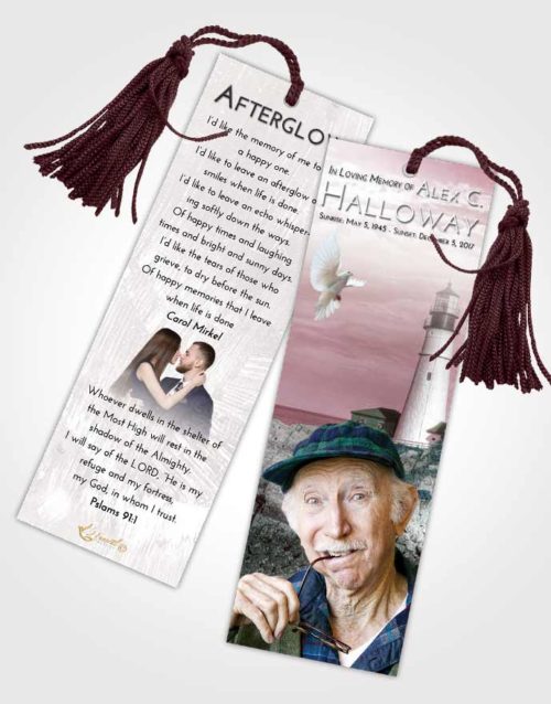 Funeral Bookmark Template Morning Lighthouse Journey