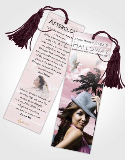 Funeral Bookmark Template Morning Tropical Breeze