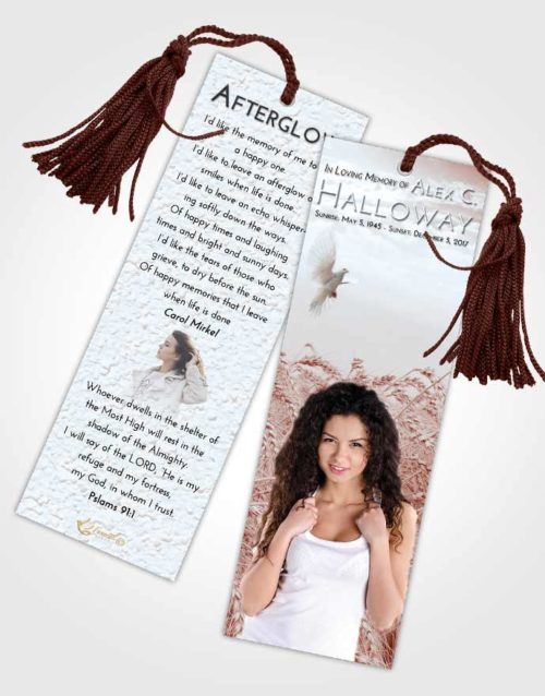 Funeral Bookmark Template Ruby Love Summer Wheat