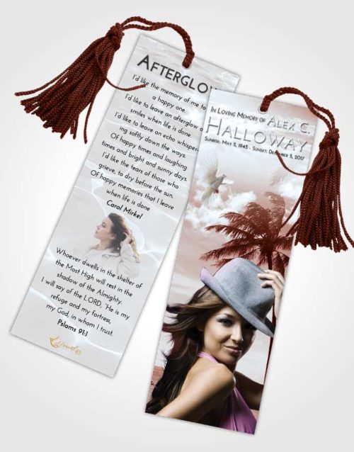 Funeral Bookmark Template Ruby Love Tropical Breeze