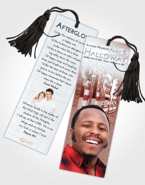 Funeral Bookmark Template Ruby Love USA