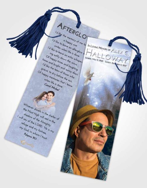 Funeral Bookmark Template Splendid Magical Forest