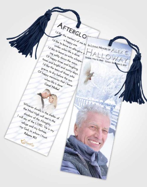 Funeral Bookmark Template Splendid Snow Walk