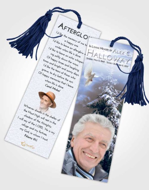 Funeral Bookmark Template Splendid Winter Wonderland