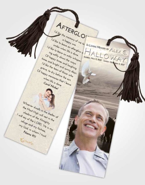Funeral Bookmark Template Tranquil Watering Hole