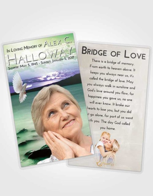 Funeral Prayer Card Template Emerald Lake Front