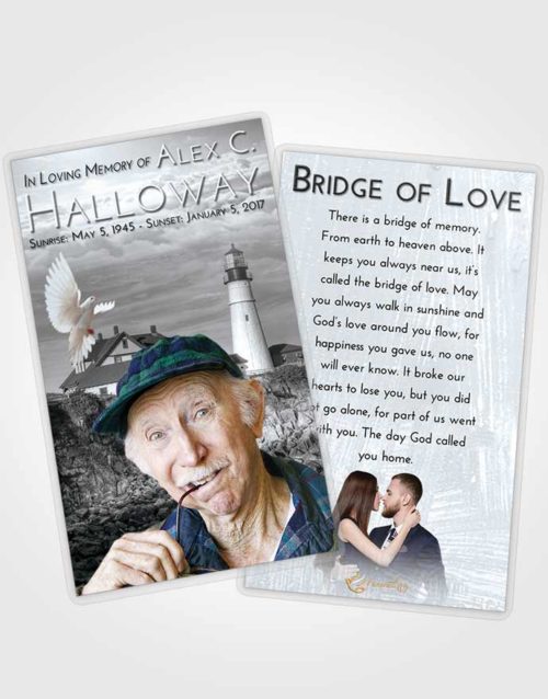 Funeral Prayer Card Template Freedom Lighthouse Journey