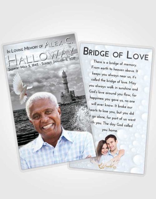 Funeral Prayer Card Template Freedom Lighthouse in the Tides