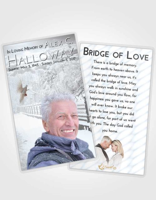 Funeral Prayer Card Template Freedom Snow Walk
