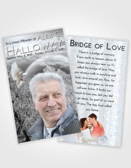 Funeral Prayer Card Template Freedom Snowy Love