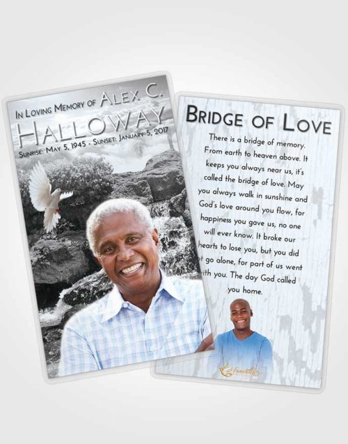 Funeral Prayer Card Template Freedom Waterfall Masterpiece