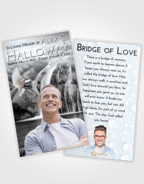 Funeral Prayer Card Template Freedom Waterfall Paradise