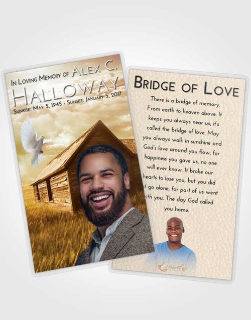 Funeral Prayer Card Template Golden Farming Life