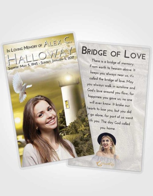 Funeral Prayer Card Template Harmony Lighthouse Mystery