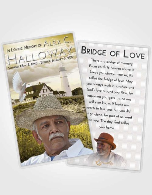 Funeral Prayer Card Template Harmony Lighthouse Secret