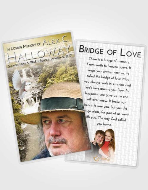 Funeral Prayer Card Template Harmony Waterfall Liberty