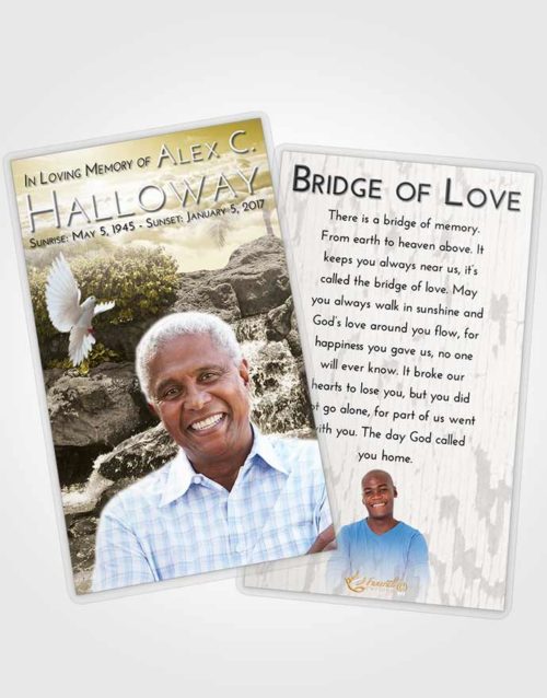 Funeral Prayer Card Template Harmony Waterfall Masterpiece