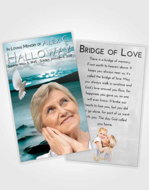 Funeral Prayer Card Template Loving Embrace Lake Front