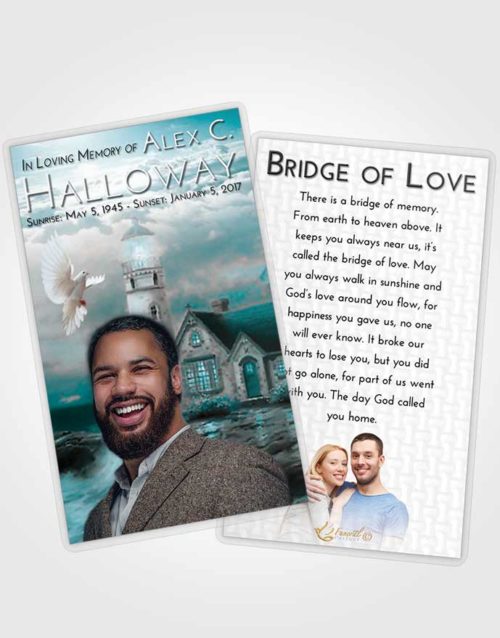 Funeral Prayer Card Template Loving Embrace Lighthouse Lookout