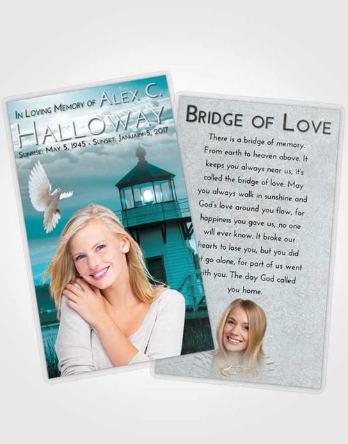 Funeral Prayer Card Template Loving Embrace Lighthouse Surprise