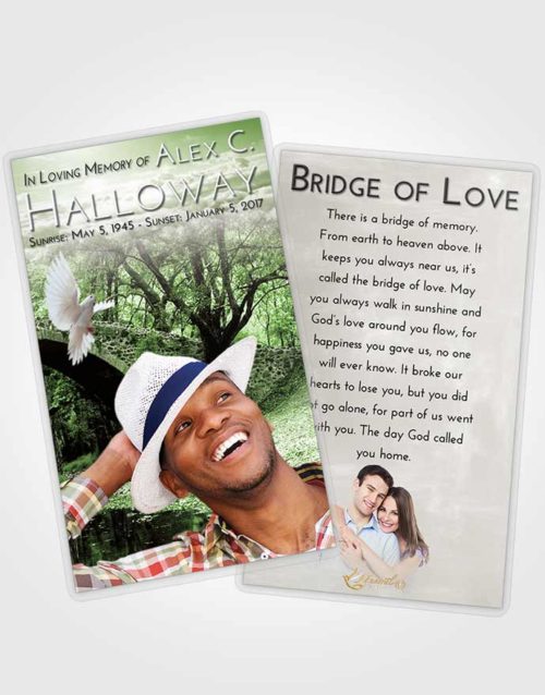 Funeral Prayer Card Template Loving Forest Bridge