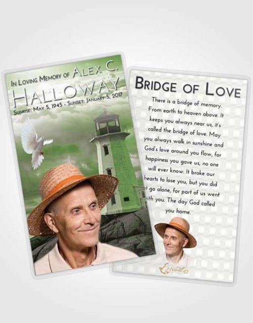Funeral Prayer Card Template Loving Lighthouse Safety