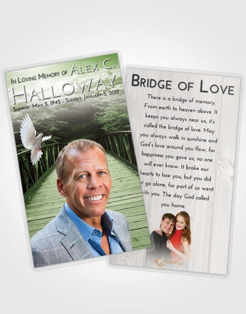 Funeral Prayer Card Template Loving Nature Bridge Walk