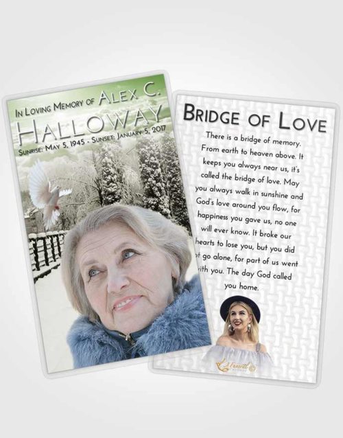Funeral Prayer Card Template Loving Snow Garden