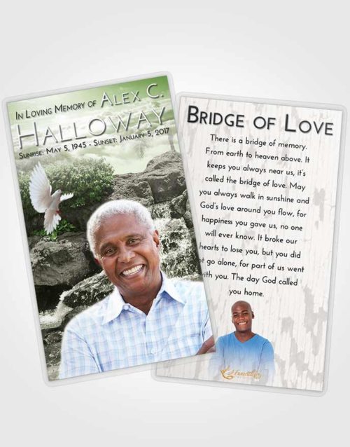 Funeral Prayer Card Template Loving Waterfall Masterpiece