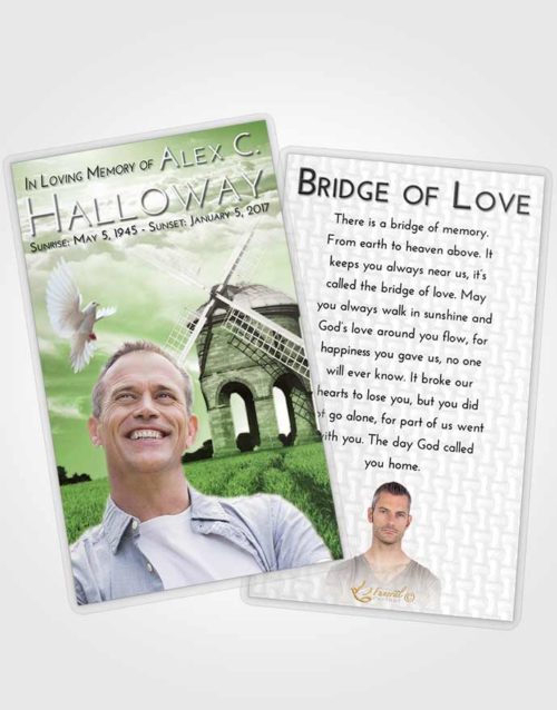 Funeral Prayer Card Template Loving Windmill of Honor