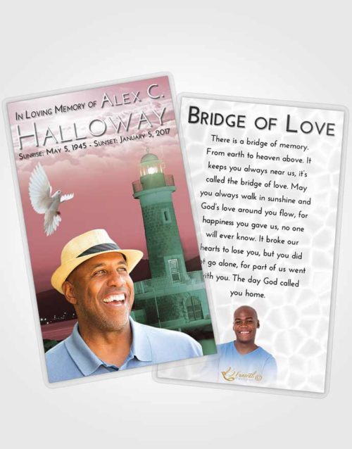 Funeral Prayer Card Template Morning Lighthouse Majesty