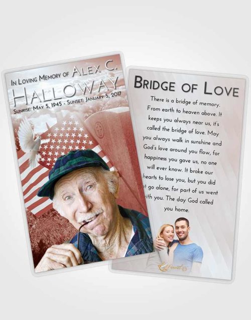 Funeral Prayer Card Template Ruby Love American Smile
