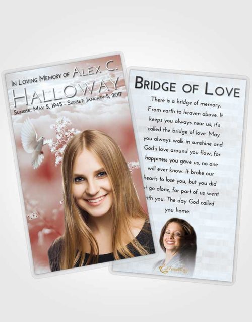 Funeral Prayer Card Template Ruby Love Colorful Spring