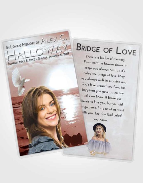 Funeral Prayer Card Template Ruby Love Early Rise