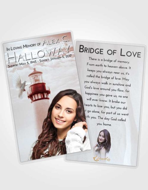 Funeral Prayer Card Template Ruby Love Lighthouse Clarity